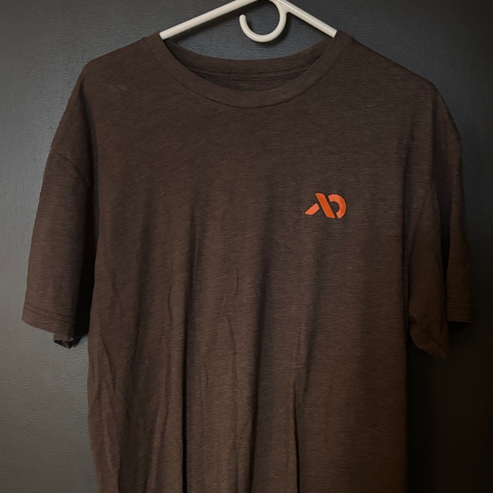 First Lite Dark Brown Short Sleeve Tee with Orange Logo